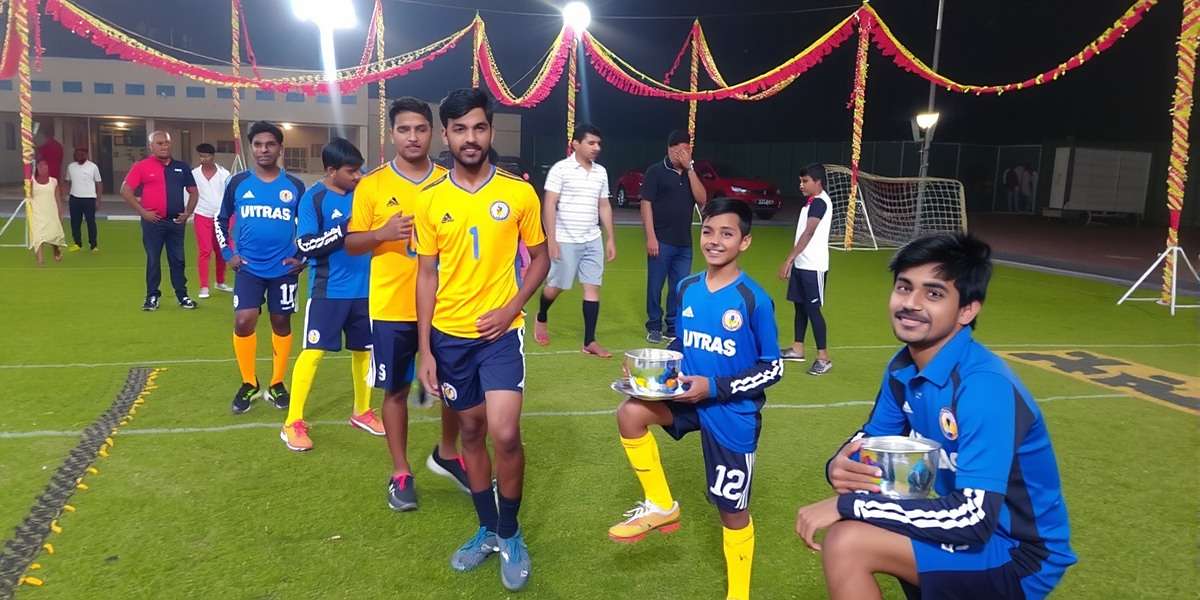 Goa Talented Youth Footballers - Diwali Celebration Festive celebration in Goa Talented Youth Footballers during Diwali tournament with lights and decorations